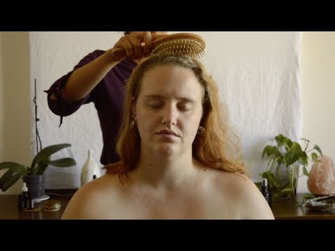 ASMR Deeply Relaxing Head & Scalp Massage || Hair Brushing & Essential Oils